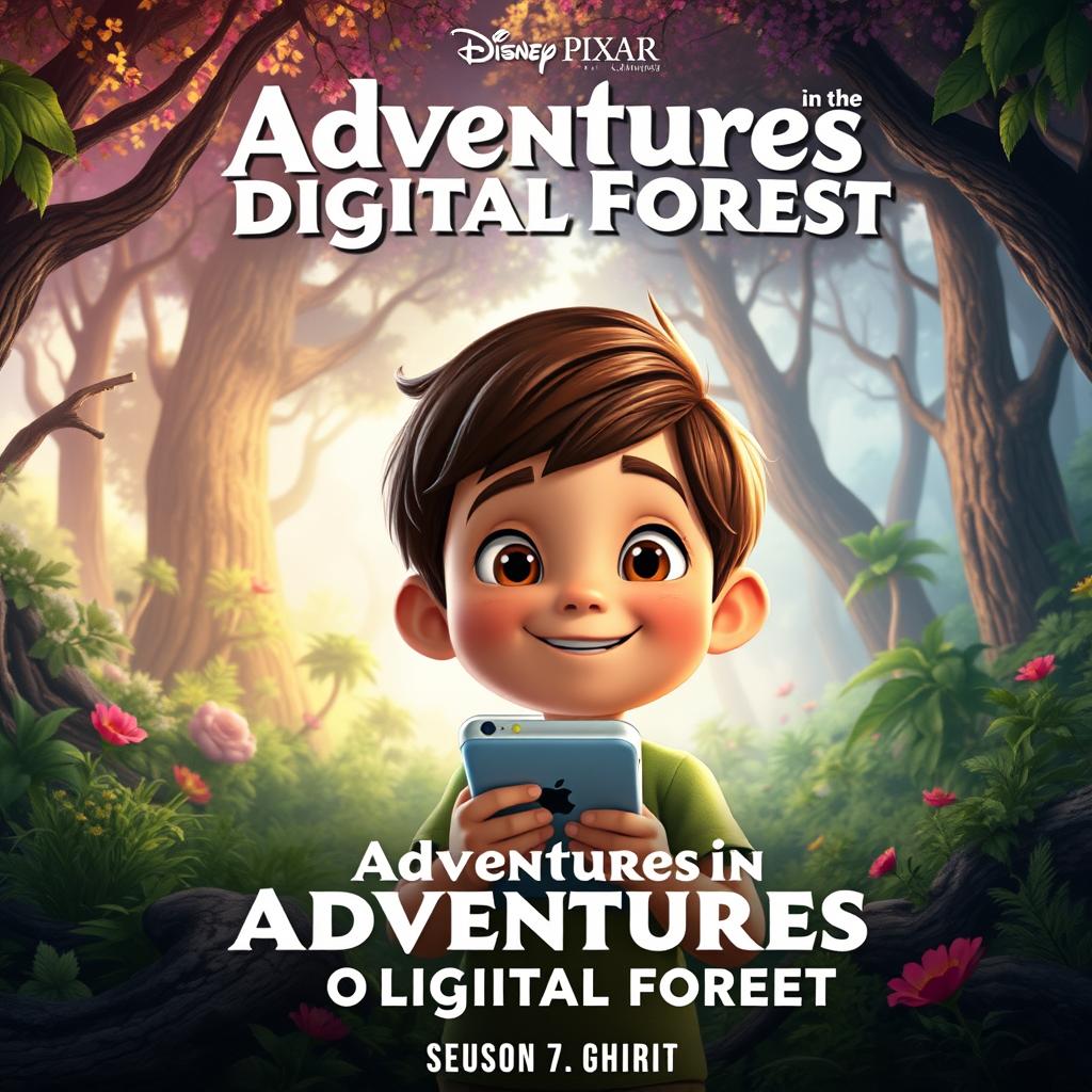 a handsome boy with iphone in ghibli art