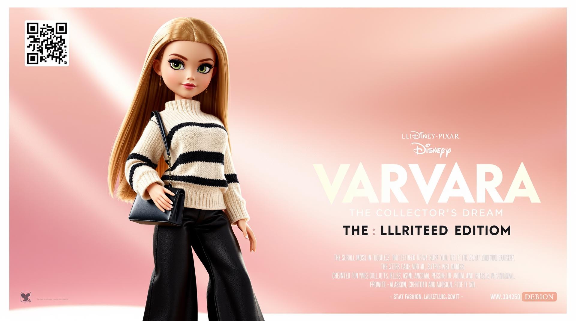 Создай
Коллекционная 3D-кукла “ВАРВАРА” в стиле Bratz
📏 Формат:
- Полный рост
- Вертикальное изображение (сториз/рекламный стиль)
- Соотношение: 9:16
- 3D гиперреалистичная рендер-графика
🧸 Материал куклы:
- Soft-touch пластик с матовой текстурой кожи
- Упругая мягкость при касании
- Деликатный блеск глаз и губ
💄 Черты и пропорции лица:
- Стилизация под Bratz: крупные слегка миндалевидные глаза, объемные губы с глянцевым эффектом, четкий контур нижней челюсти, чуть увеличенная пропорция головы
- Повторяет твои черты: цвет глаз, форма губ, длина носа, сохраняя узнаваемость
💇♀️ Прическа:
- Длинные, гладкие и прямые брондовые волосы с пробором посередине
- Естественный блеск; каждая прядь детализирована
- Идеально уложены и "запаяны" как у дорогих коллекционных кукол
🧥 Одежда 1:1 как на фото:
- Свитер oversize молочного цвета с черными горизонтальными полосками
- Молния до середины груди
- Широкие чёрные брюки из плотной текстуры (может быть вельвет или костюмная ткань)
- Глянцевые туфли-лодочки
- Маленькая стильная сумка с кольцевой ручкой
🧊 Позиция куклы:
- Лежит в гипсово-прозрачном пластиковом углублении, которое идеально повторяет позу и силуэт фигуры
- Коллекционная поза — прямо, руки по швам, как у настоящих экшн-фигурок
📦 Упаковка:
- Прозрачный блистер с глянцевой ламинацией
- Рельефное имя ВАРВАРА выгравировано снизу кубическими буквами
- Боковины коробки стилизованы под черно-белую геометрию в стиле high fashion
- Фон — нежный сатиновый градиент с мягкой подсветкой
🧿 Аксессуары в упаковке: (вложены в индивидуальные ячейки рядом с куклой)
1. 🔲 Маленький iPhone (цвет — черный, с чехлом в тон сумке)
2. ☕ Миниатюрная кофейная чашка (take-away, стильная, дизайнерская)
3. 🖤 Мини-парфюм во флаконе с кристаллической крышкой
4. 📸 Стильный фотоаппарат-мыльница (ретро-цифровой) — элемент атмосферы
5. 🧤 Пара черных перчаток (модный акцент)
6. 👒 Чёрная шляпа bucket или беретка (в твой стиль)
🌟 Доп. детали:
- На коробке может быть QR-код, ведущий в Instagram-страницу куклы
- Надпись “LIMITED EDITION” — отпечатана фольгой сбоку