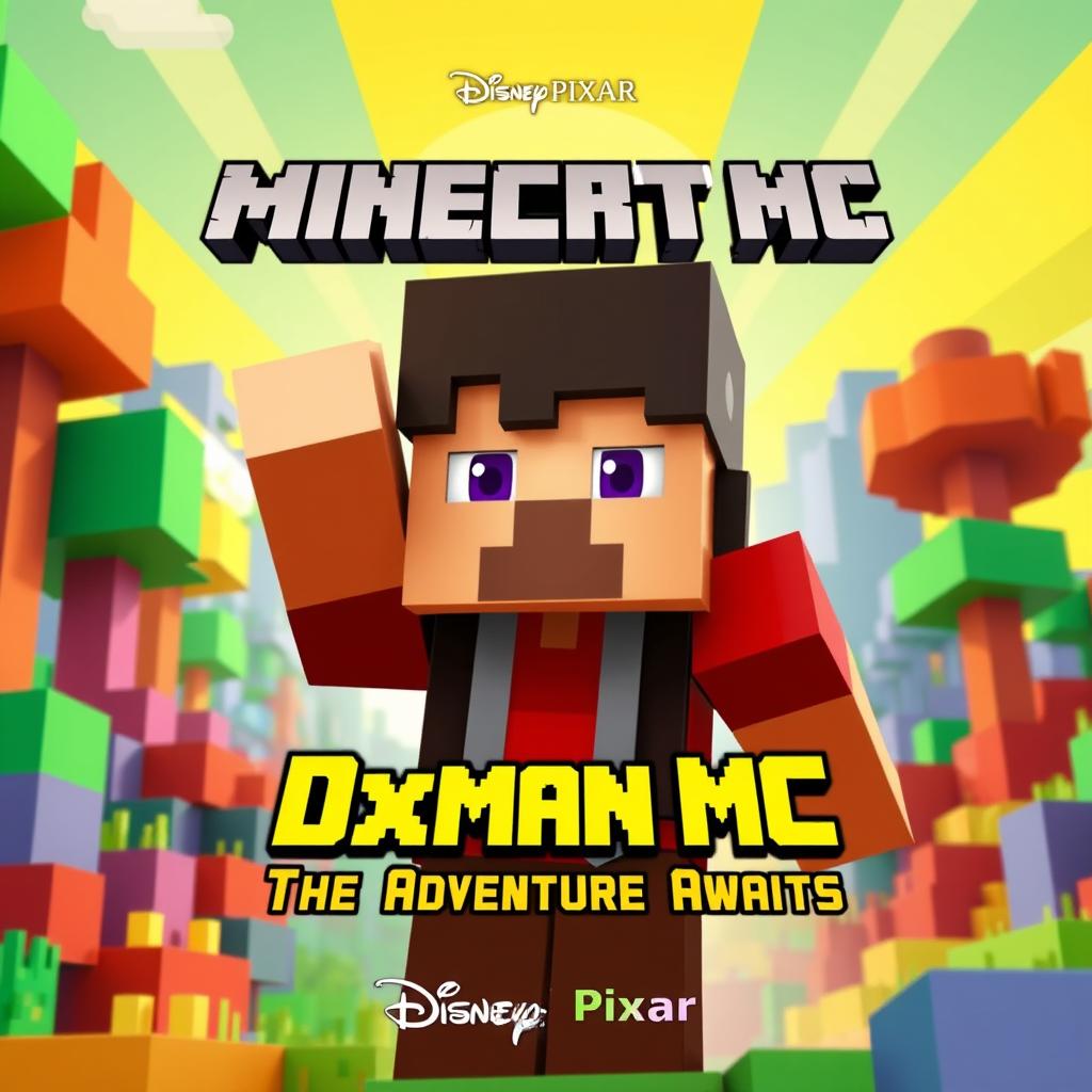 
Make A minecraft SMP logo with text dxman mc (yellow theme) with transparent background 